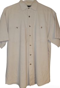 Pacific Club by NAK Linen Cotton Blend Button Down Collared Shirt sz M